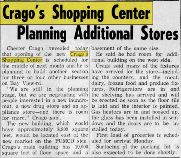 Cragos Shopping Center - April 1963 Article